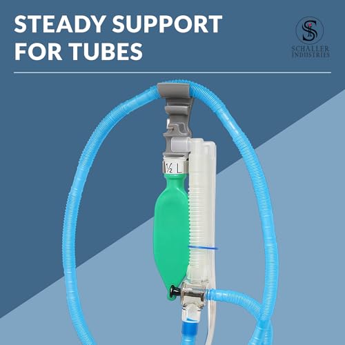 Image of S I Veterinary Modified Jackson Rees Circuit Wall Holder - Mapleson F Non-Rebreathing Circuit Storage, Coiled Hose Management, Damage-Free Command Strip Mount, For Veterinary Use Only (Silver)