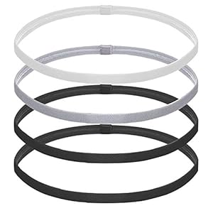 4 stuks elastische hoofdbanden voor vrouwen heren, dunne sport hoofdbanden voor volwassen mannen, antislip oefening…