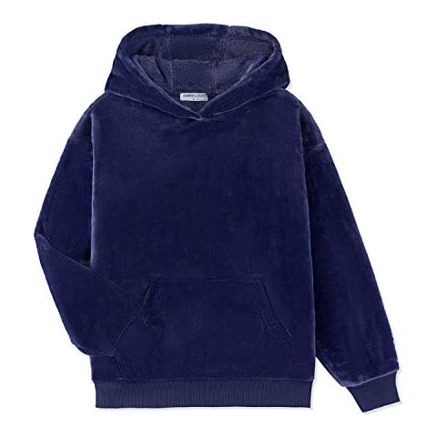 AMERICLOUD Women's Sherpa Pullover Fuzzy Fleece Sweatshirt Warm Fuzzy Soft Oversized Fleece Pockets Hoodie Size (S-XXL) (navy-4-XL) Cover