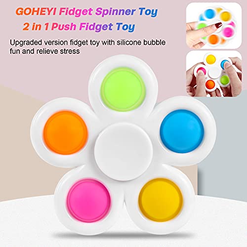 Goheyi 6 Pack Fidget Spinners Pop, Push Bubble Popper Fidget Toys Bulk, Easter Basket Stuffers Easter Egg Fillers Party Favors, Goodie Bag Stuffers, Return Gift #TOP2