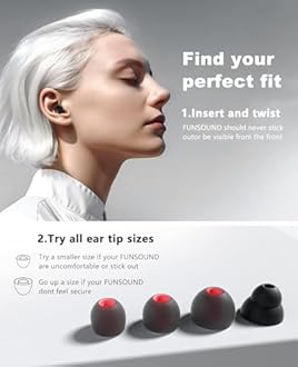 Ear Plugs for Sleeping Noise Reduction Reuseable, Concerts, Focus, Travel, Work, High Fidelity– 7 Pair Eartips – Flexible Soft-Touch – NRR of 24 and 27 dB Noise Cancelling Black Red,1 Count(Pack of 1)