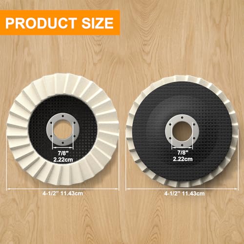 10-Pack Wool Felt Polishing Wheels for Angle Grinder - 4-1/2\" x 7/8\" Inch Buffing Discs Kit for Metal, Stainless Steel, Aluminum, Marble & Car Surface Restoration