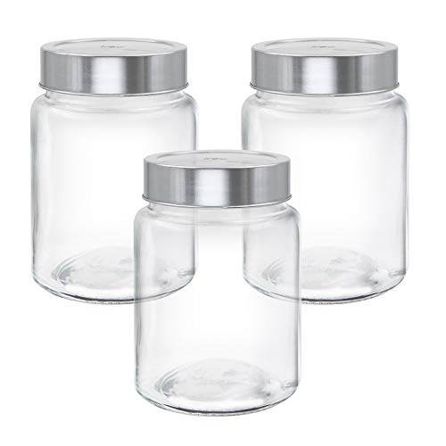 Image of Treo Glass By Milton Radius Storage Jar, Set Of 3, 310 Ml, Transparent