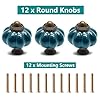 Seimneire 12pcs Teal Vintage Ceramic Cabinet Knobs and Drawer Pulls with Mounting Screws #1
