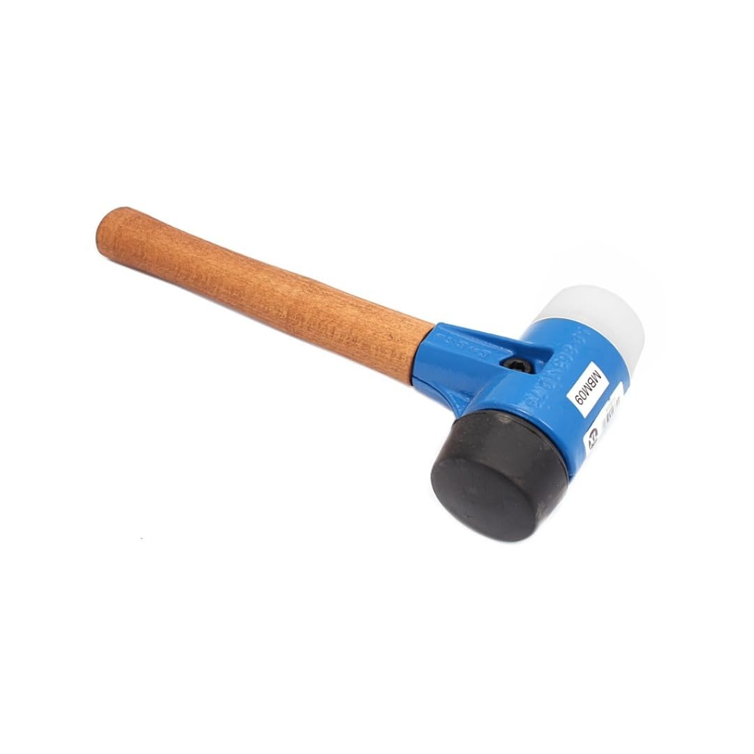 BSD Maillet Professionnel à Double Face 3.2kg 80mm - Caoutchouc + Nylon - Maillet à Poignée en Bois, Maillet en Caoutchouc Lourd, Maillet Caoutchouc