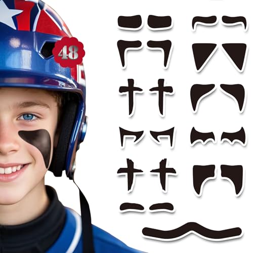 48 Pairs Eye Black Stickers for Kids, Sports Eye Strips Baseball Football Softball Accessories Face...