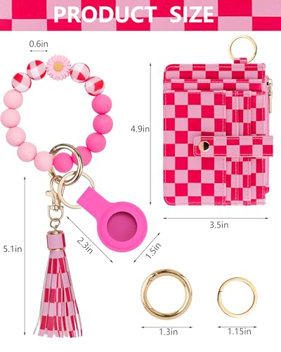 Image of Wristlet Wallet for Women, Keychain Wallet with AirTag Holder