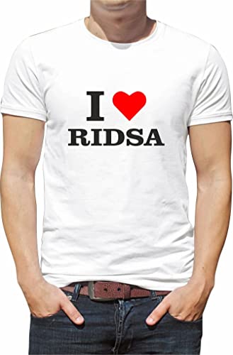 Photo de Générique T Shirt I Love RIDSA personnalisé Aime Chanteur N129 (XS, Blanc)