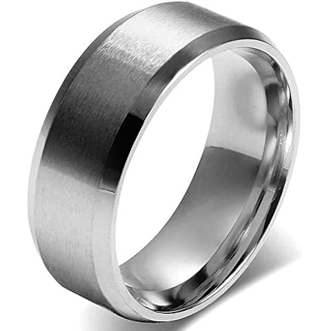 JewelryWe Men's 8mm Stainless Steel Ring Cover
