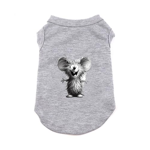 ZSDGBZ 犬服 春夏 犬の服 猫服 半袖 グレー ペット服 Tシャツ 犬抜け毛服 小中型犬服 おしゃれ かわいい ハート柄 洋服 ストライブ お散歩お出かけウェアに 春夏服 柴犬 tシャツ 脱毛保護