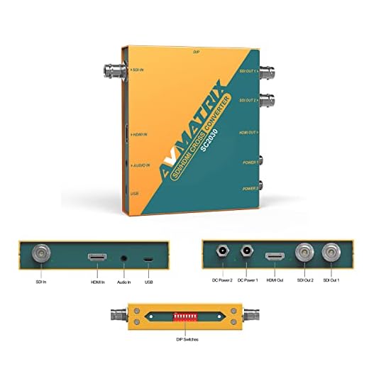 AVMATRIX SC2030 SDI para HDMI, HDMI para SDI, SVALING UP/Down e conversor de vídeo 1080p com taxa de quadros, adaptador de alimentação REDUNTANT