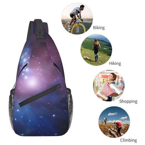 Bolso bandolera estampado galaxia azul y púrpura miniatura 6