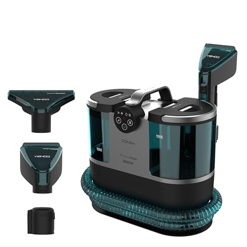 Cecotec Limpiador Aspirador de Tapicerias y Alfombras con Cable Conga 7000 Carpet&Spot Clean Steam Max. 1700W, Vapor, Depósito Agua Limpia 1600ml y Agua Sucia 950ml, Radio de Acción 9m