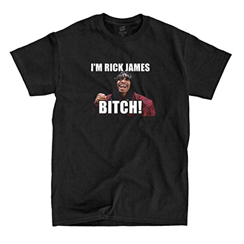 LSL Shirts Dave Chappelle I'm Rick James Bitch! - Black T-Shirt (X-Large)