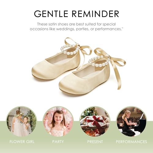 Image of Felix & Flora Girls Toddler Little Ballet Shoes - Flower Girls Mary Jane Flats Dress Shoes Party Wedding