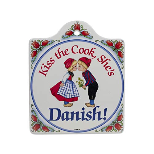 Essence of Europe Gifts Danish Heritage Porcelain Cheeseboard with Cork Backing