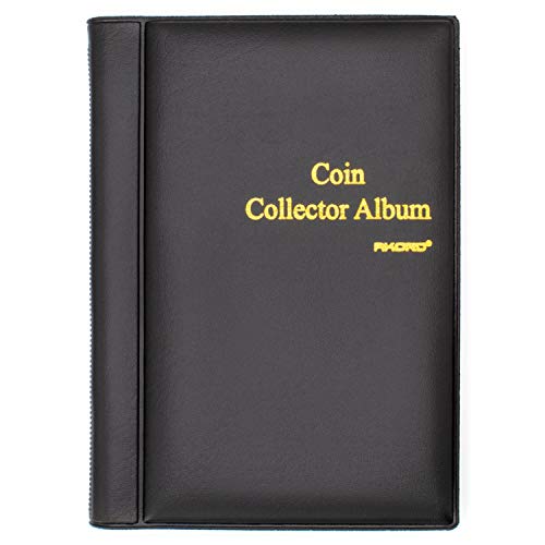 AKORD Coin Collectors Collecting Album 120 Coin Holders Black