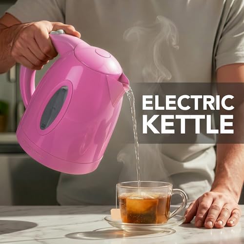 OVENTE Electric Kettle, 1.7L Fast Boiling Water Heater for Coffee or Tea, BPA Free with Water Level Gauge, Auto Shut-Off, Boil-Dry Protection, Indicator Light and Removable Filter, Pink KP72P by OVENTE - Used condition - Image 7