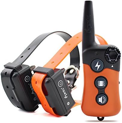 Ipets PET619-2 330 yd Remote Rechargeable & Waterproof Dog Electric Training Collar with Tone/Vibration/Static Shock E-Collar for 2 Dogs