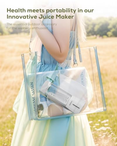 Image of Popbabies Portable blender for smoothie and juices, 6 Sharp Blade Ice Crushing, blender smoothie juice, Pulse Mode Feature, 4000mAh, USB Waterproof Charging Port, Food Grade Jar, 450ML (White)