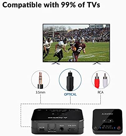 Avantree HT41866 Wireless Earbuds for TV Listening (Set of 2) with Bluetooth Transmitter & Dual Headphone Stand, Individual Volume Control, 20Hrs Neckband Earphones, Plug & Play, No Audio Delay