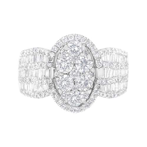 14K White Gold 2 ct TDW Diamond Cluster Ring (H-I,SI1-SI2)