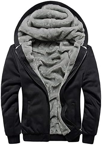 DuDubaby Men's Fashion Hoodies & Sweatshirts,Fall Jacket Faux Fur Hoodie Preppy Sweatshirt Mens Zip Sweatshirt Long Sleeve Hoodie for Men Fuzzy Fleece Hoodie Plain Hooded Sweatshirt(1-Black,XX-Large)