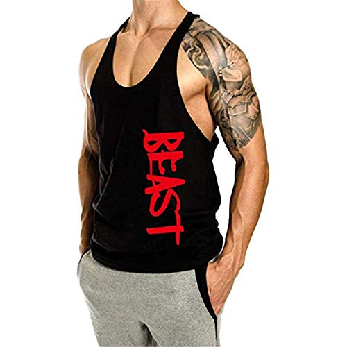Image of THE BLAZZE Men's Beast Tank Tops Muscle Gym Bodybuilding Vest Fitness Workout Train Stringers