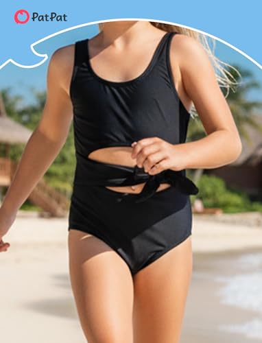 Image of PATPAT Family Matching Swimsuits: Mommy and Me One Shoulder Colorblock Bathing Suits One Piece Swimwear Sets
