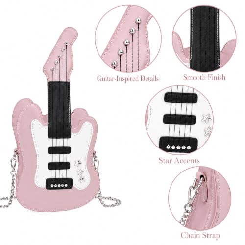 Bolso de mano creativo para guitarra, violín y piano de cuero PU miniatura 4
