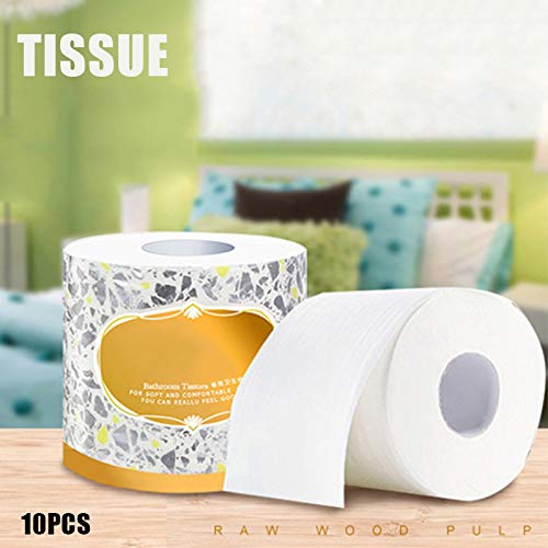 Blair 10 Rolls Toilet Paper 3-ply Bath Tissue Bathroom White Soft for Home Hotel Public