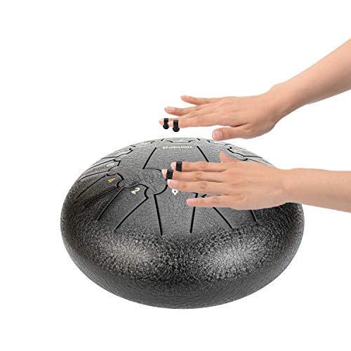 12 Inch 13 Note Titanium Steel Tongue Drum Percussion Instrument Hand Pan Drum with Drum Mallets Carry Bag - Thumbnail 4