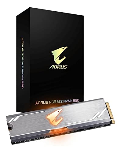 AORUS RGB NVMe M.2 512GB High Performance Gaming, Integrated Heatsink, Toshiba 3D NAND, DDR Cache Buffer, 5 Year Warranty SSD GP-ASM2NE2512GTTDR