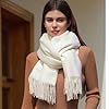 RIIQIICHY Damen Schal Elfenbein Stola Festlich für Abendkleid Pashmina Schals Tücher für Frauen Hochzeit Schultertuch Frühling Winter Schal Warme Kuschelig #2