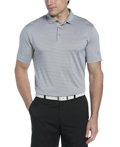 Polo de golf para hombre PGA Tour con mangas cortas y diseño a rayas jaspeadas miniatura 1