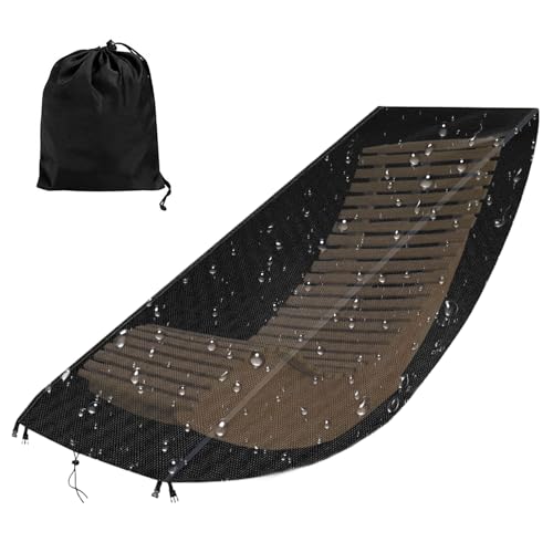 Funda para silla de patio, funda para sillón en tela Oxford - Funda para muebles de exterior con bolsillos de viaje con cordón para piscina, balcón, caravana, camping