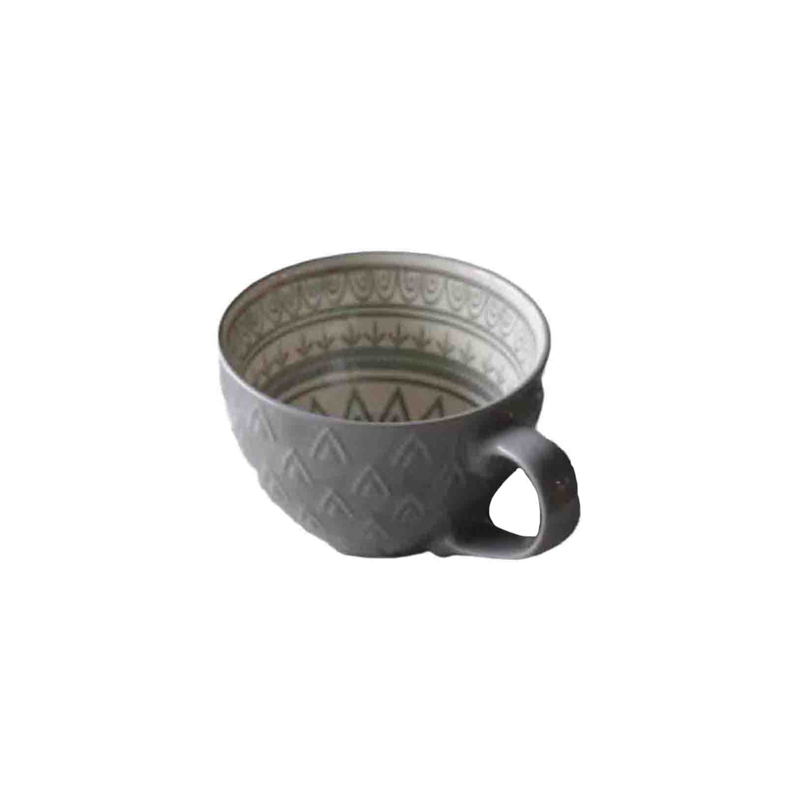YUANstore Retro Defect Creative Nordic Embossed Personality Ceramic Mug Dessert Cereal Breakfast Milk Coffee Cup Kawaii Mug