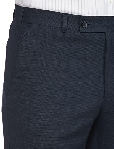 Image of Park Avenue Men's Polyester Blend Structure Pattern Smart Fit Flat Front Formal Trouser