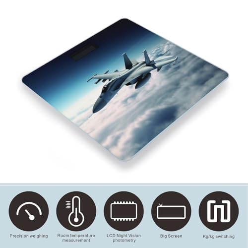 Báscula Digital de Baño con Diseño de Aviones de Combate miniatura 3