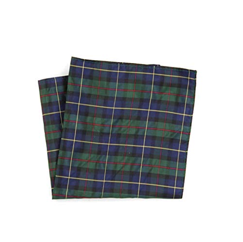 Club Room Mens Silk Plaid Pocket Square Green O/S