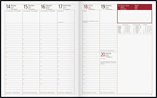 rido/idé Weekly calendar model manager calendar TM 2024 2 pages = 1 week sheet size 20.5 x 26 cm grey, gray - Image 2