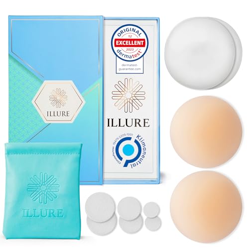 ILLURE® Cache Teton - Cache-tétons [1 Paire] pour Femmes avec Protection des mamelons - Cache tétons réutilisables & lavables - Cache Teton Invisible en...
