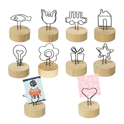 HERCHR Segnaposto Legno Supporto,Portacarte in Legno,5 Pezzi Segnaposto Matrimonio Numeri Tavoli Portanumeri da Tavolo per Tavolo da Scrivania, Segni di Numero di Tavolo, Segni di Matrimonio