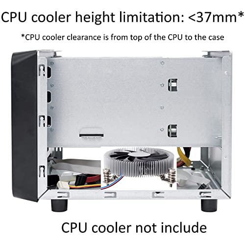 KCMconmey 4 + 1ベイ DIY NAS ケース、MB ITX、フレックス PSU、フロント USB 3.0、8cm ファン、ミニ PC 向け、ラックマウント、合金鋼製