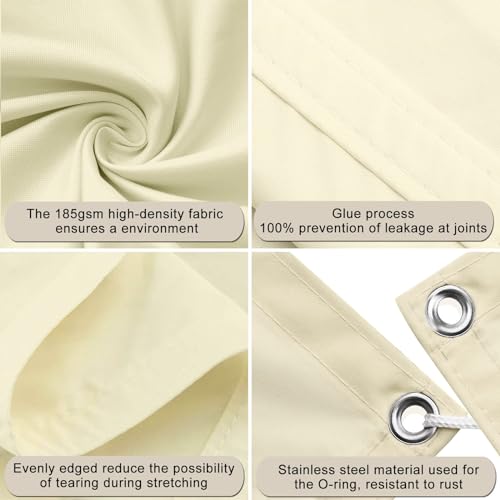 Toile d'ombrage 4x4.5m crème imperméable pour pergola - 4