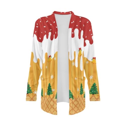 Image of Cardigan Sweaters for Women Long Sleeve Cardigan Soft Drape Open Front Fall Dusters V-Neck Jackets Dressy Loose Coat