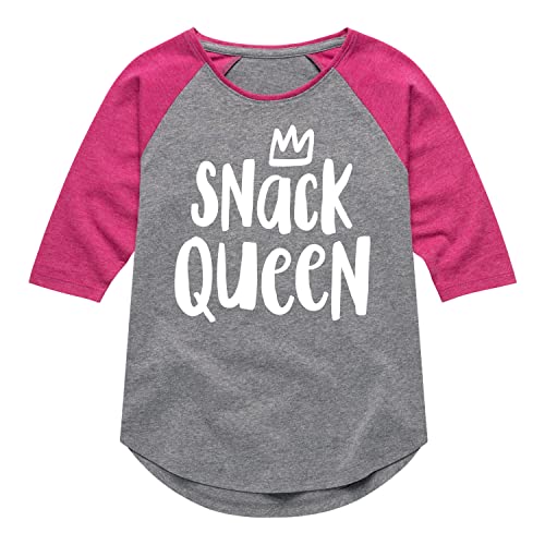 Instant Message - Snack Queen - Toddler & Youth Girls Raglan Graphic T-Shirt