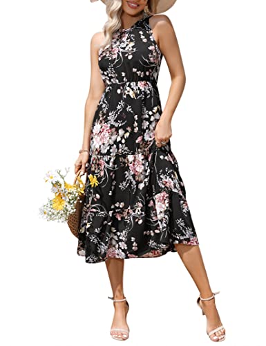 Boho Kleid Halter Neck Strandkleid Tunika Kleid Elegant Freizeitkleid...