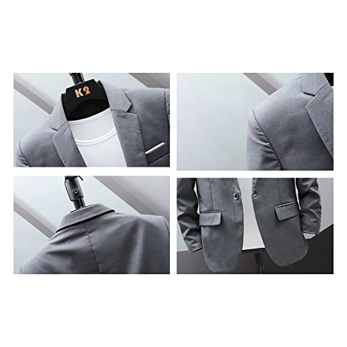 Jaqueta De Negócios Masculina, Botão Casual Profissional De Blazer Esbelto Com Bolso Para O Outono