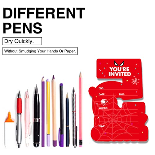 image for PIXCEOS Superhero 5th Birthday Party Invitations with Envelopes 5 Year